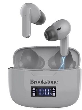 Brookstone EliteTouch True Wireless Pro Earbuds in Grey, NEW in Sealed Box